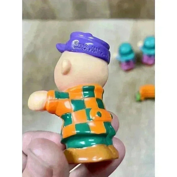 Vtg McDonalds Happy Toy 1989 Peanuts Charlie Brown & Linus Wheelbarrow Lot of 6 - Picture 3 of 4